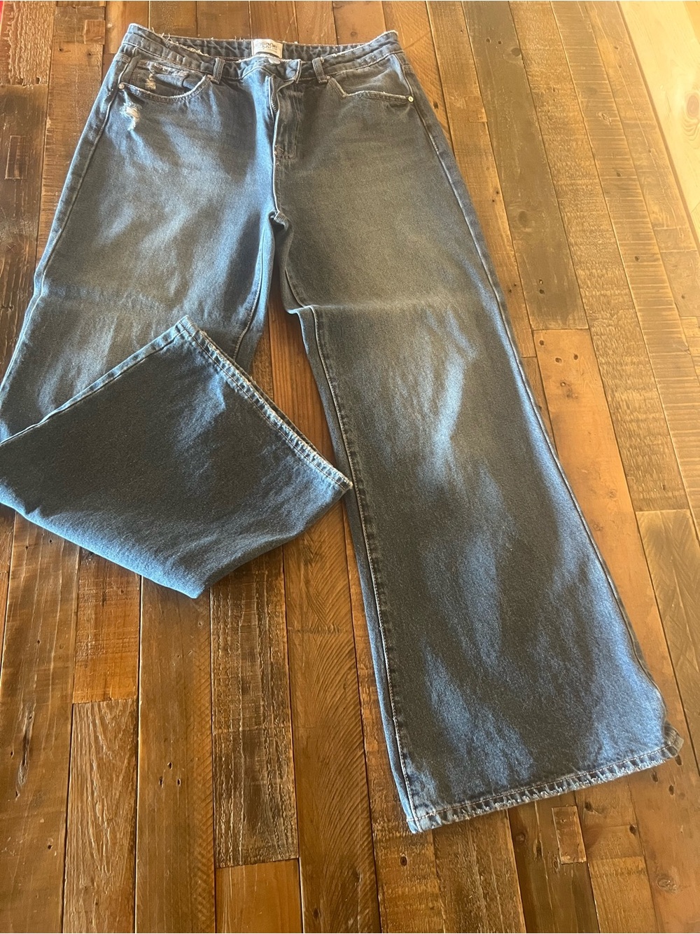 Women's Ankle-Length Wide-Leg Jeans - Blue